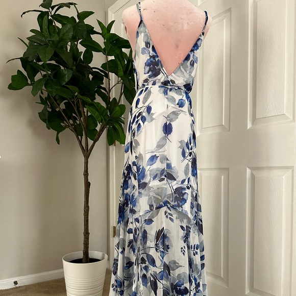 Carlotta Blue and White Floral Print Sleeveless
Maxi Dress - Picture 5 of 14